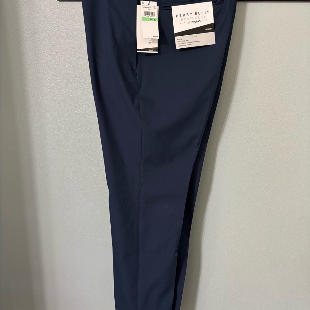 Perry Ellis Men's Dark Blue Dress Pants